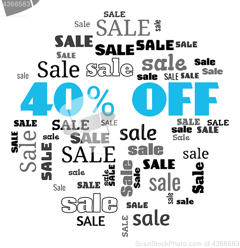 Image of a 40 percent sale text cloud