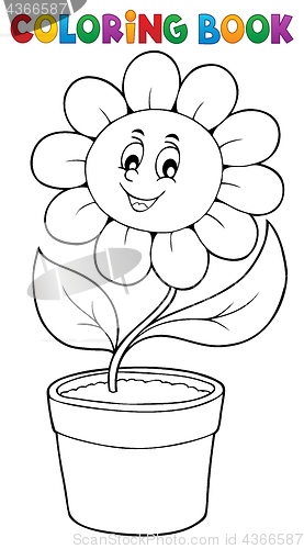 Image of Coloring book flower topic 5