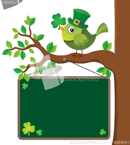 Image of St Patricks Day theme board with bird