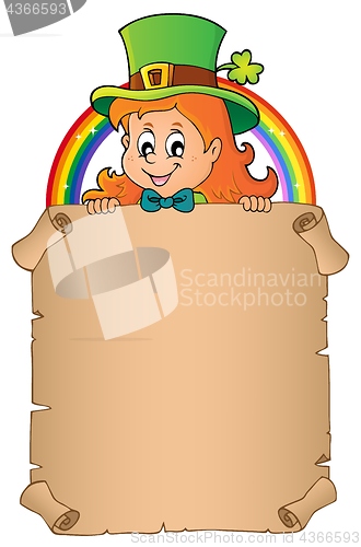 Image of Leprechaun girl holding parchment 3