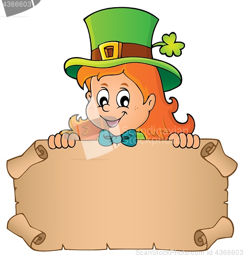 Image of Leprechaun girl holding parchment 1