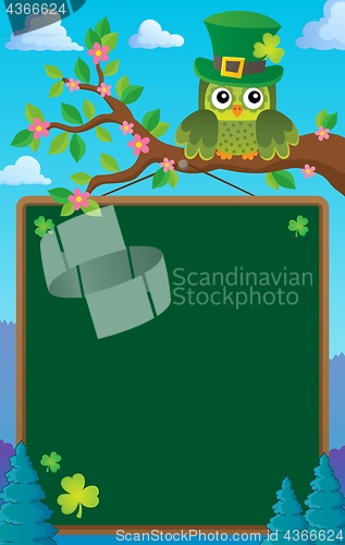 Image of St Patricks Day theme board with owl