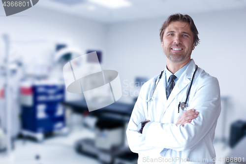 Image of Senior doctor in hospital room