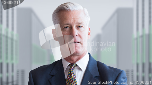 Image of Senior businessman in server room