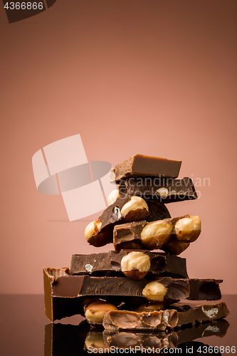 Image of Pile of broken chocolate