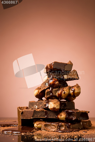 Image of Pile of broken chocolate