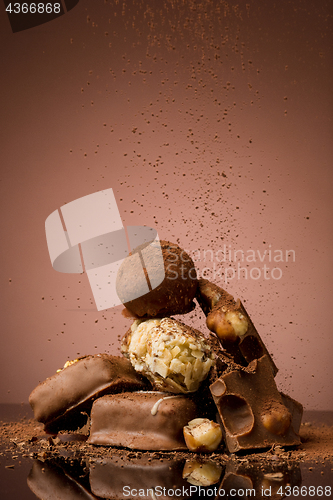 Image of Pile of broken chocolate