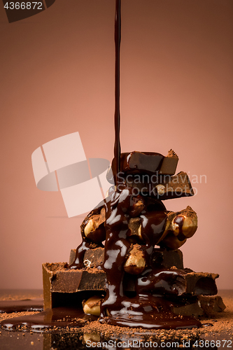 Image of Pile of broken chocolate