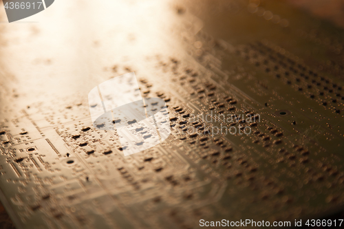 Image of Close up of electronic circuit board.