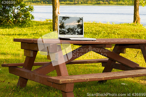 Image of Laptop In The Park