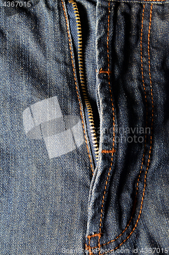 Image of Denim jeans background with zipper