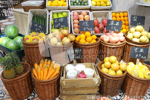 Image of Fresh fruits at a market 