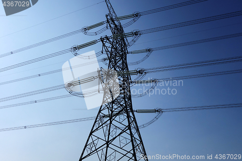 Image of Electrical poles of high voltage