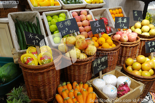 Image of Fresh fruits at a market