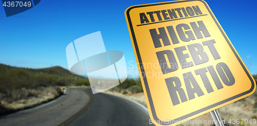 Image of High debt ratio road sign