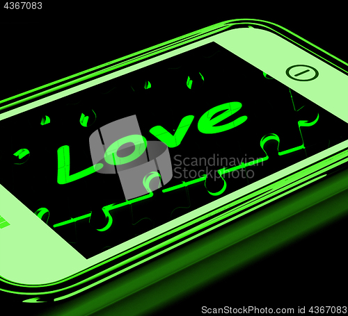 Image of Love On Smartphone Showing Romantic Text Messages