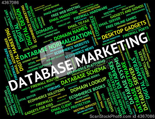 Image of Database Marketing Indicates Databases Text And Promotion