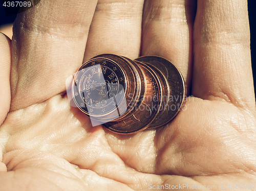 Image of Vintage Euro cent coins