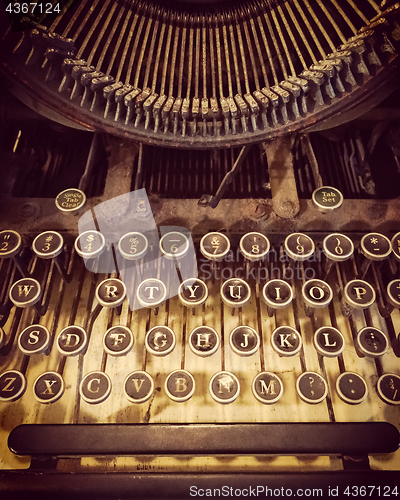 Image of Keys of an old rusty typewriter