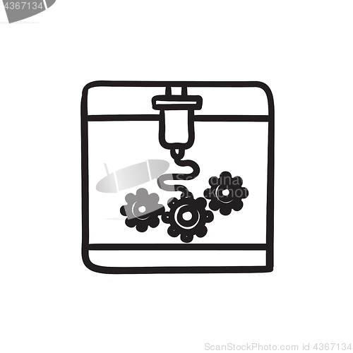 Image of Tree D printing sketch icon.