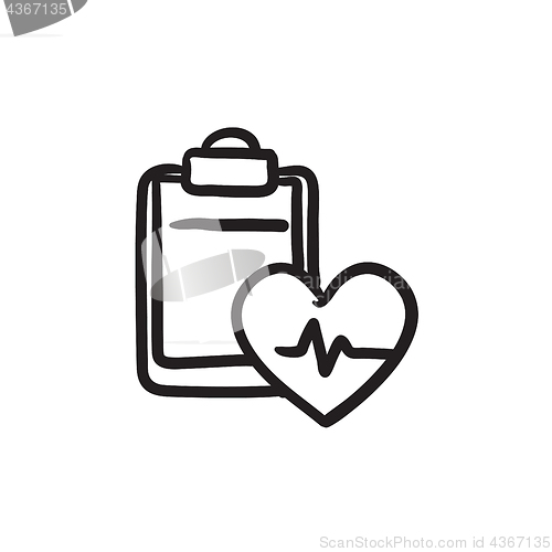 Image of Heartbeat record sketch icon.