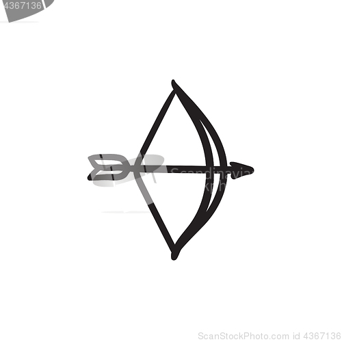 Image of Bow and arrow sketch icon.