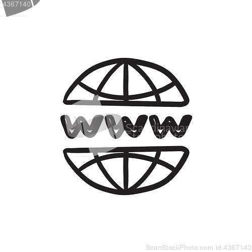Image of Globe internet sketch icon.