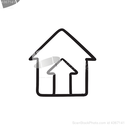 Image of Growth of real estate market sketch icon.