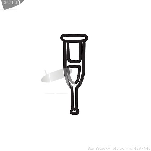 Image of Crutch  sketch icon.