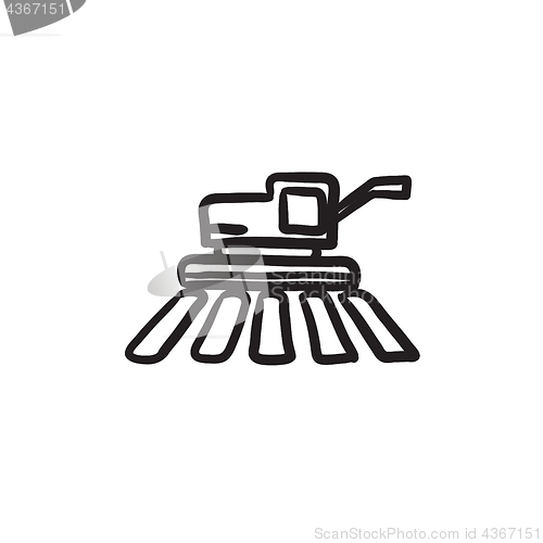 Image of Combine harvester sketch icon.