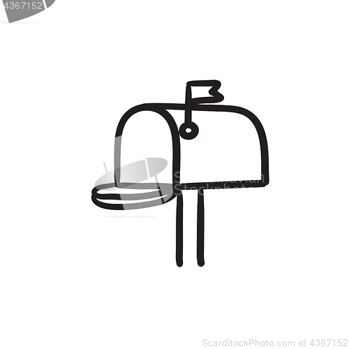 Image of Mail box sketch icon.