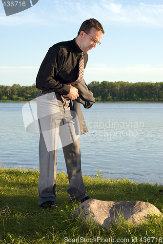 Image of Businessman with Stomach Ache