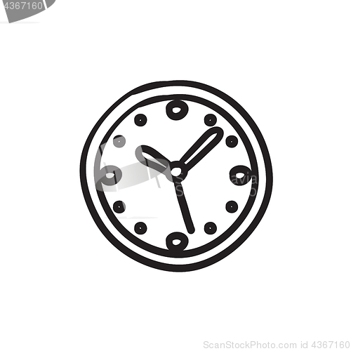 Image of Wall clock sketch icon.