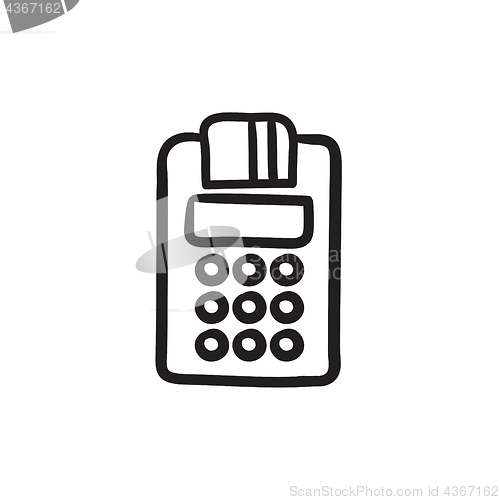 Image of Cash register sketch icon.