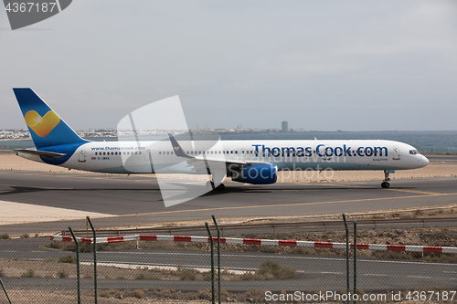 Image of ARECIFE, SPAIN - APRIL, 15 2017: Boeing 757 - 300 of Thomas Cook