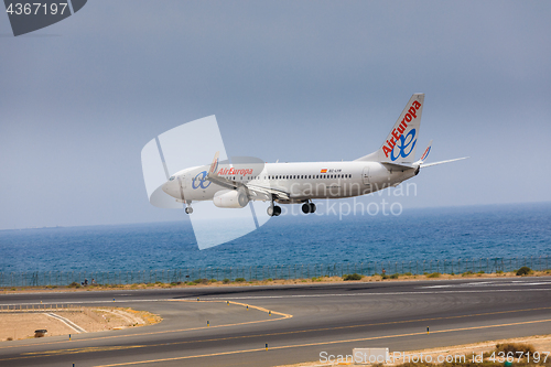 Image of ARECIFE, SPAIN - APRIL, 16 2017: Boeing 737-800 of  with the reg