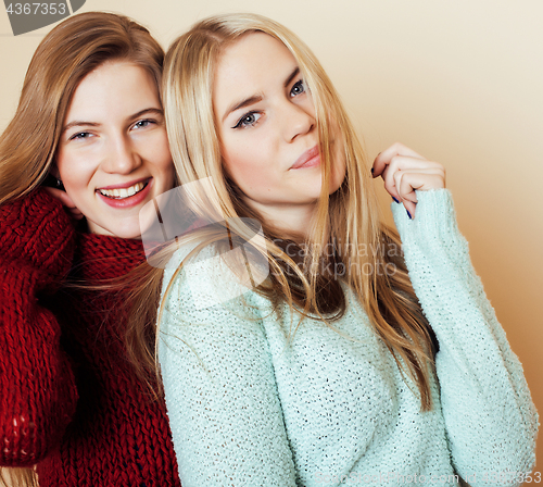 Image of best friends teenage girls together having fun, posing emotional