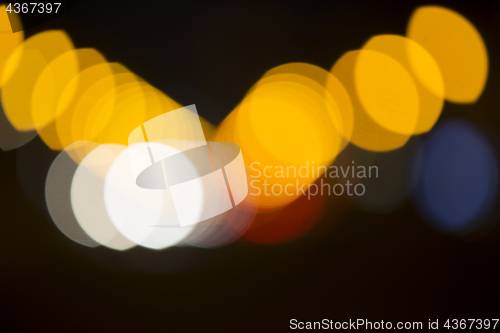 Image of Colorful bokeh on black background