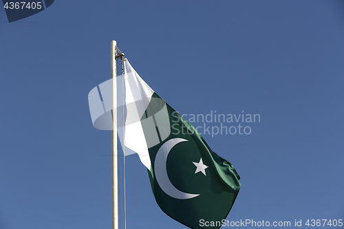 Image of National flag of Pakistan on a flagpole