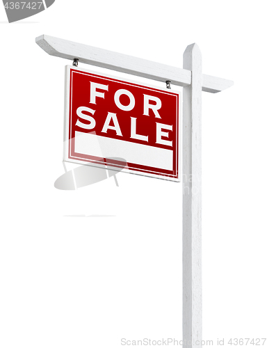 Image of Left Facing For Sale Real Estate Sign Isolated on a White Backgr