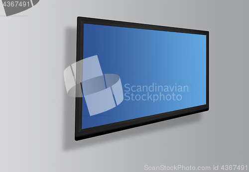 Image of Led or Lcd tv screen hanging on the wall background