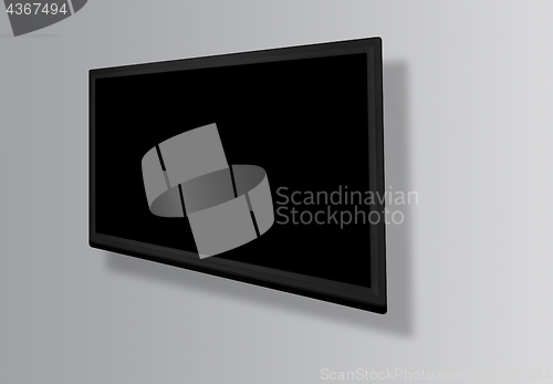 Image of Led or Lcd tv screen hanging on the wall background