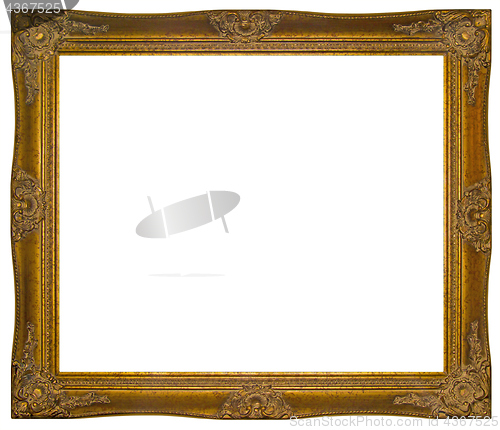 Image of Vintage gilded wooden Frame Isolated with Clipping Path