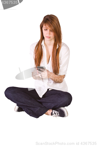 Image of Beautiful Girl Texting