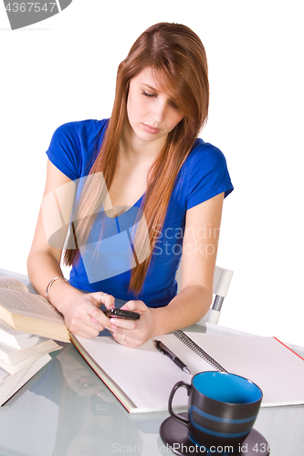 Image of Beautiful Woman Reading a Magazine