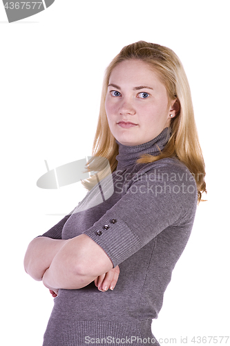Image of Cute Woman with her arms crossed