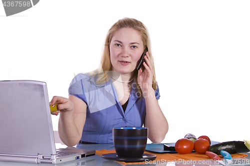 Image of Beautiful Girl Preparing Food