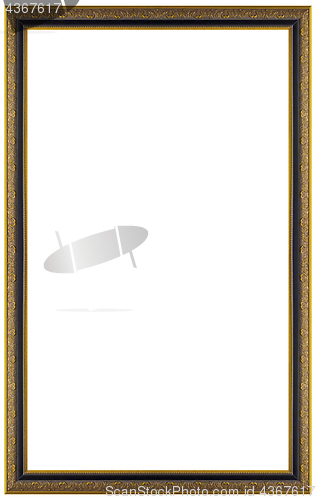 Image of Rectangular gilded wooden Frame Isolated on white background