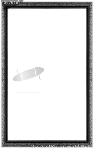 Image of Rectangular silver plated wooden frame Isolated on white backgro