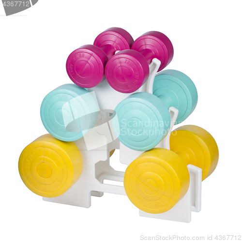 Image of Colorful dumbbells set